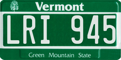VT license plate LRI945