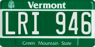 VT license plate LRI946