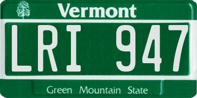 VT license plate LRI947