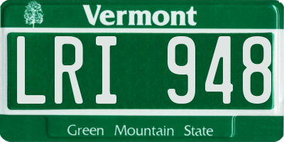 VT license plate LRI948