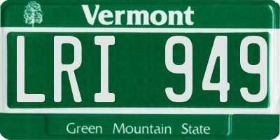 VT license plate LRI949