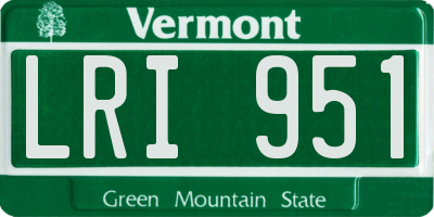 VT license plate LRI951