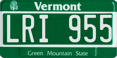 VT license plate LRI955