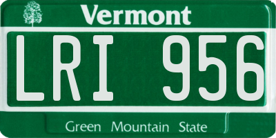 VT license plate LRI956
