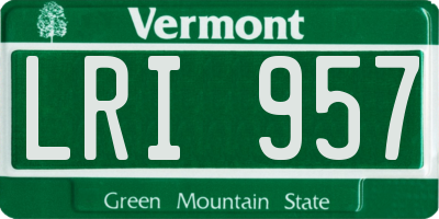 VT license plate LRI957