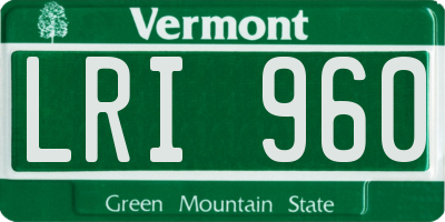 VT license plate LRI960