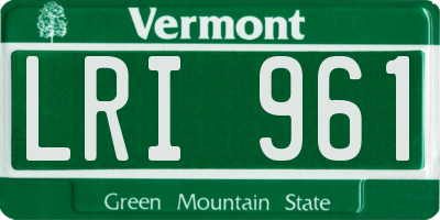 VT license plate LRI961