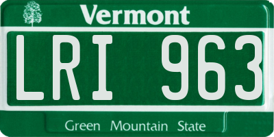 VT license plate LRI963