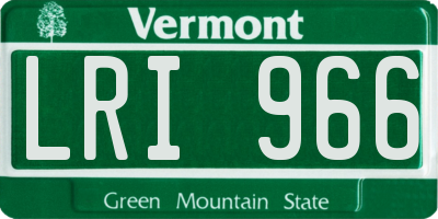 VT license plate LRI966