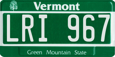VT license plate LRI967