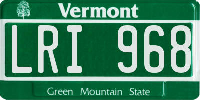 VT license plate LRI968