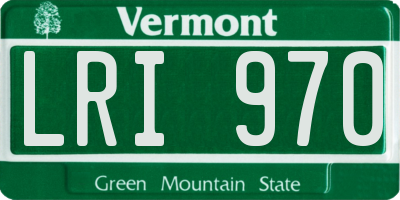 VT license plate LRI970