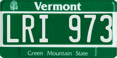 VT license plate LRI973