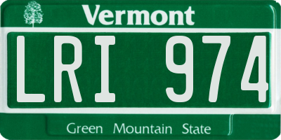 VT license plate LRI974