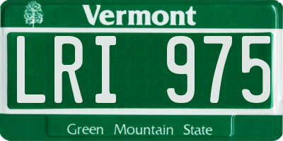 VT license plate LRI975