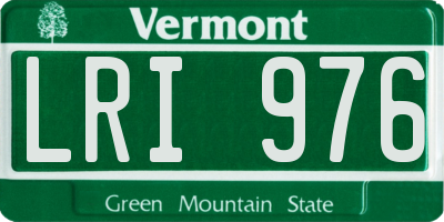 VT license plate LRI976
