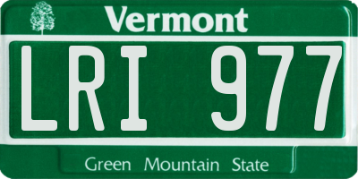 VT license plate LRI977