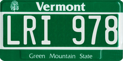 VT license plate LRI978