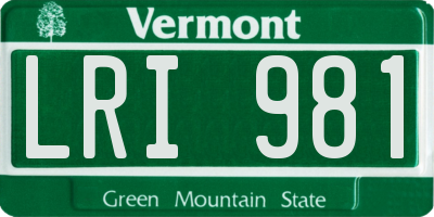 VT license plate LRI981