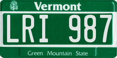 VT license plate LRI987