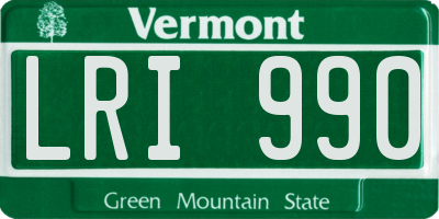 VT license plate LRI990