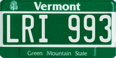 VT license plate LRI993