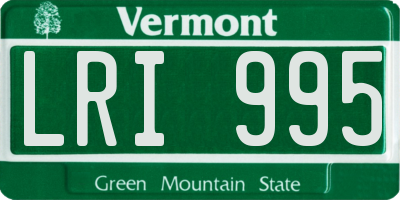 VT license plate LRI995
