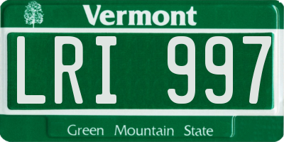 VT license plate LRI997