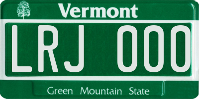 VT license plate LRJ000