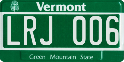 VT license plate LRJ006