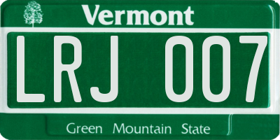 VT license plate LRJ007