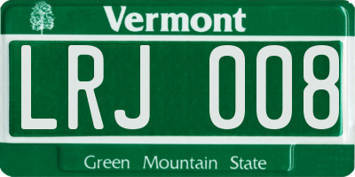 VT license plate LRJ008