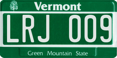 VT license plate LRJ009