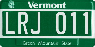 VT license plate LRJ011