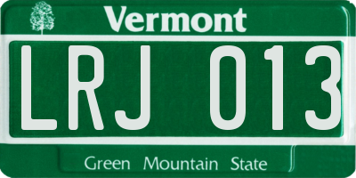 VT license plate LRJ013