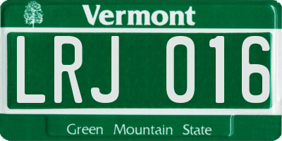 VT license plate LRJ016