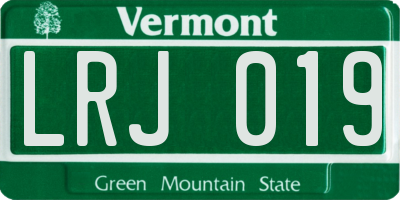 VT license plate LRJ019