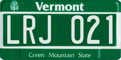 VT license plate LRJ021