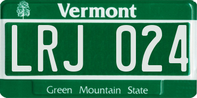VT license plate LRJ024