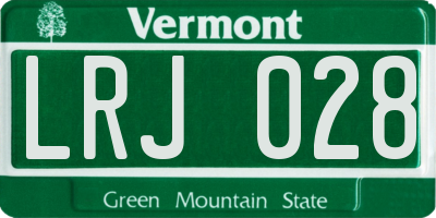 VT license plate LRJ028