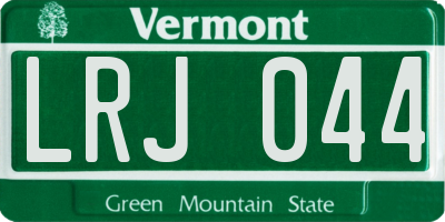 VT license plate LRJ044