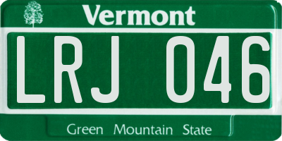 VT license plate LRJ046