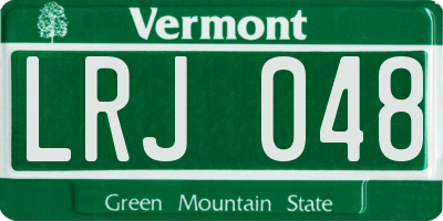 VT license plate LRJ048