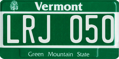 VT license plate LRJ050