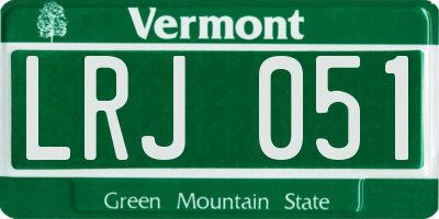 VT license plate LRJ051