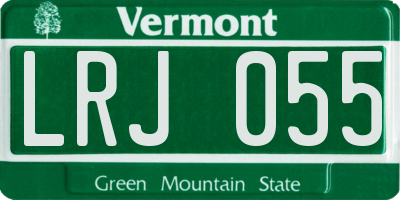 VT license plate LRJ055