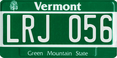 VT license plate LRJ056