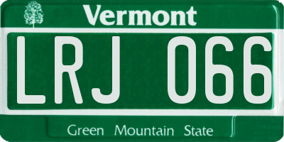 VT license plate LRJ066