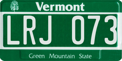 VT license plate LRJ073