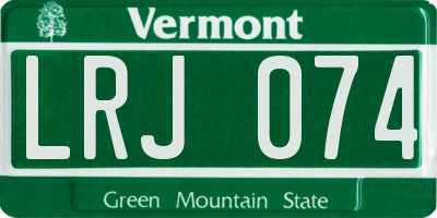 VT license plate LRJ074